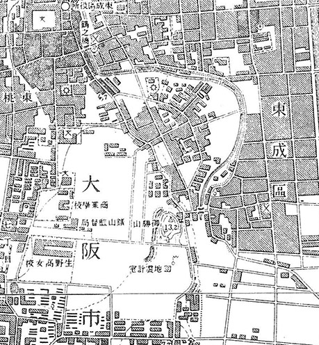 図４．昭和4年（1929）地形図中の御勝山古墳