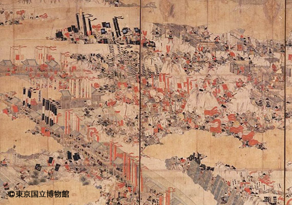 図１．大坂冬ノ陣図屏風に描かれる真田丸と築山