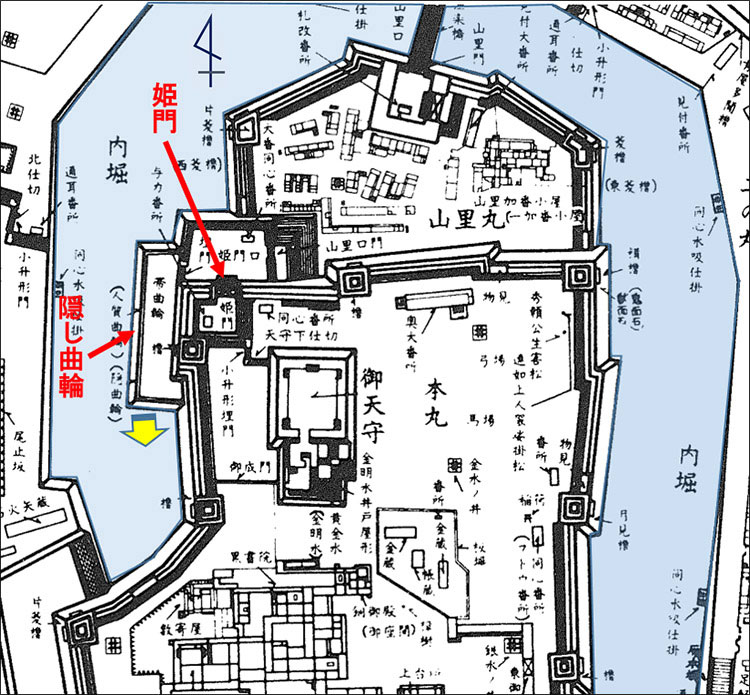 図２．徳川期大坂城の建物配置（志村清氏原図）