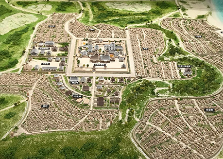 写真４．本願寺・寺内町復元模型細部（東から）