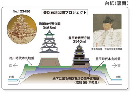 オリジナル記念メダル「太閤通宝」台紙裏面